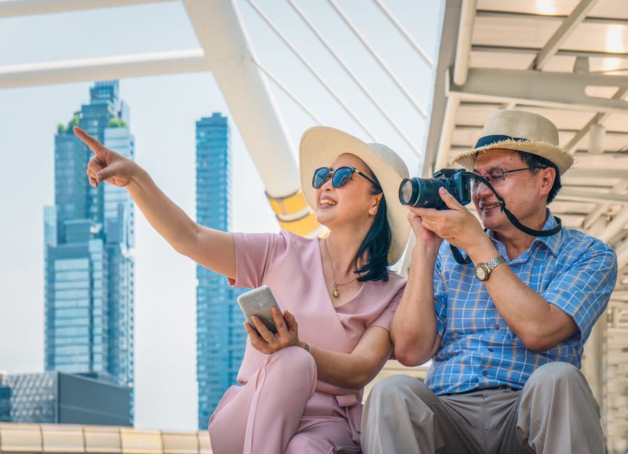 tourists taking photos